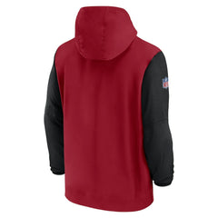 Arizona Cardinals 2024/25 Sideline Pre-Game Player 1/2-Zip Hoodie Jacket Cardinal/Black - Nike
