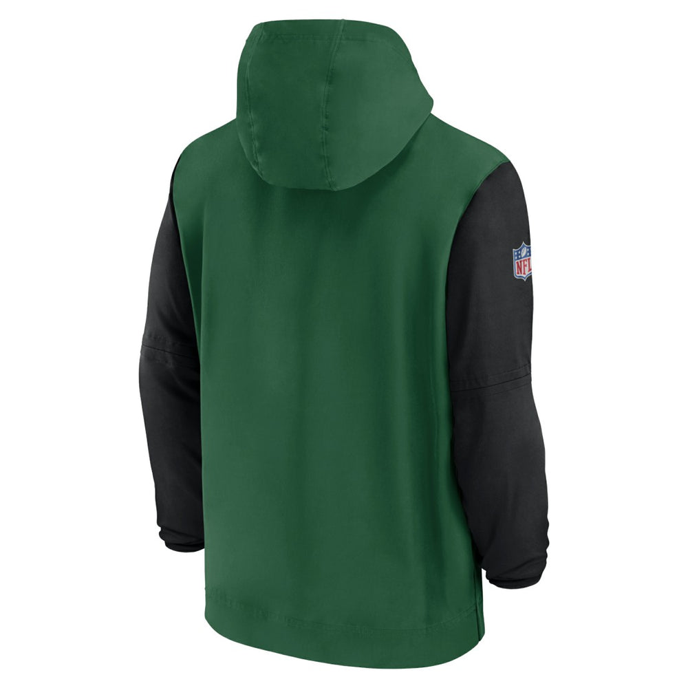 New York Jets 2024/25 Sideline Pre-Game Player 1/2-Zip Hoodie Jacket Green/Black - Nike