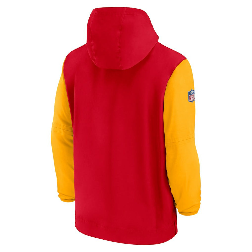 Kansas City Chiefs 2024/25 Sideline Pre-Game Player 1/2-Zip Hoodie Jacket Red/Gold - Nike