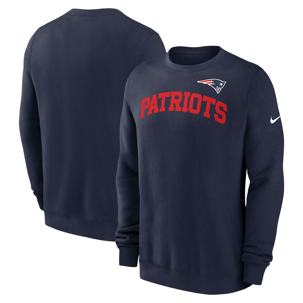 New England Patriots Club Pullover Sweatshirt Navy - Nike