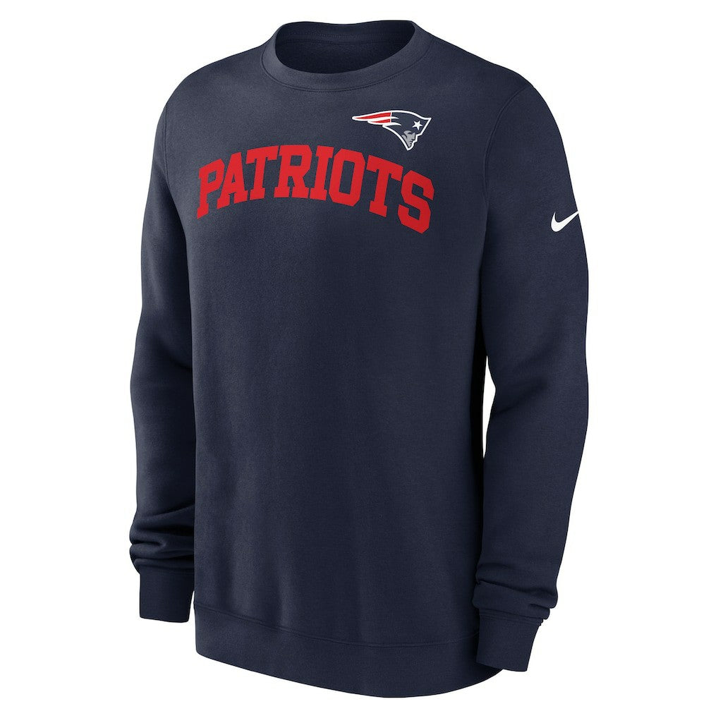 New England Patriots Club Pullover Sweatshirt Navy - Nike