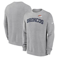 Denver Broncos Club Pullover Sweatshirt Heather Gray - Nike
