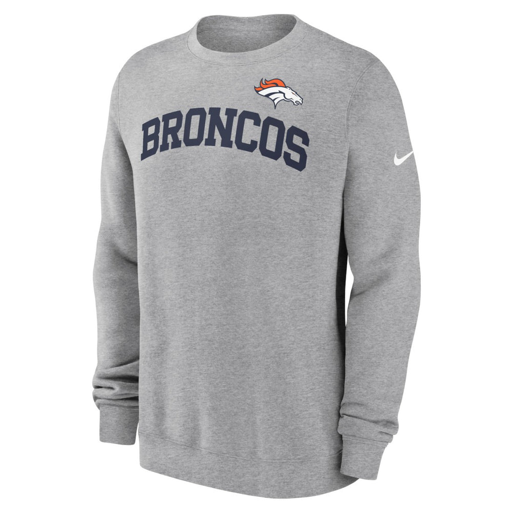 Denver Broncos Club Pullover Sweatshirt Heather Gray - Nike
