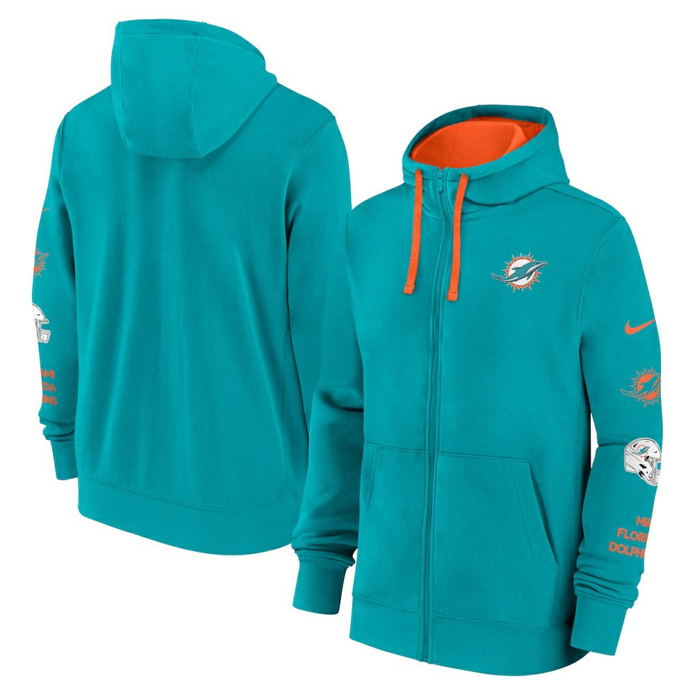 Miami Dolphins Primetime Club Full-Zip Hoodie Aqua - Nike