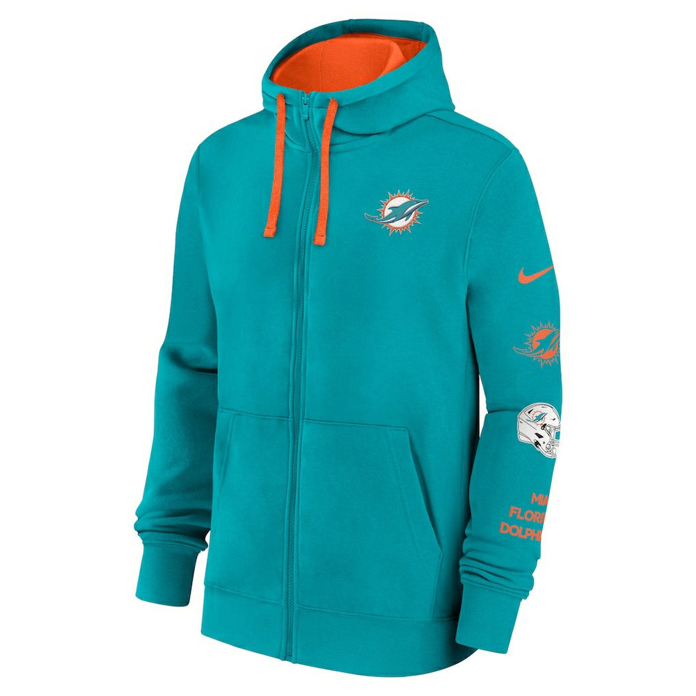 Miami Dolphins Primetime Club Full-Zip Hoodie Aqua - Nike