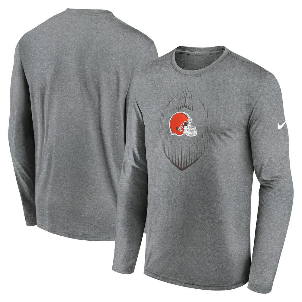 Cleveland Browns Icon Legend Performance Long Sleeve T-Shirt Heather Gray - Nike