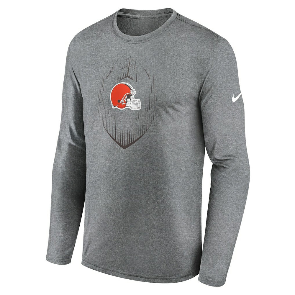 Cleveland Browns Icon Legend Performance Long Sleeve T-Shirt Heather Gray - Nike