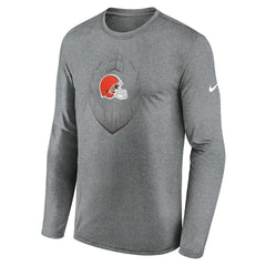 Cleveland Browns Icon Legend Performance Long Sleeve T-Shirt Heather Gray - Nike