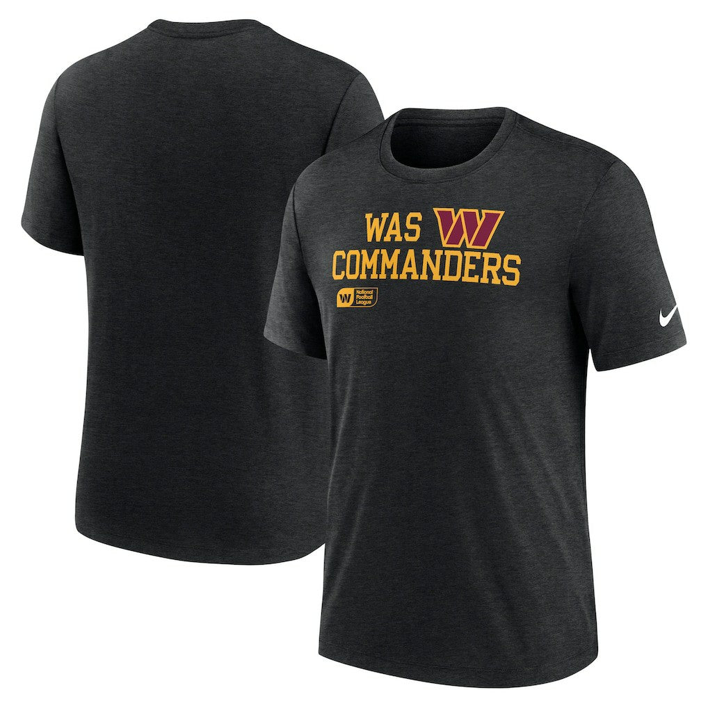 Washington Commanders Overlap Lockup Tri-Blend T-Shirt Black - Nike