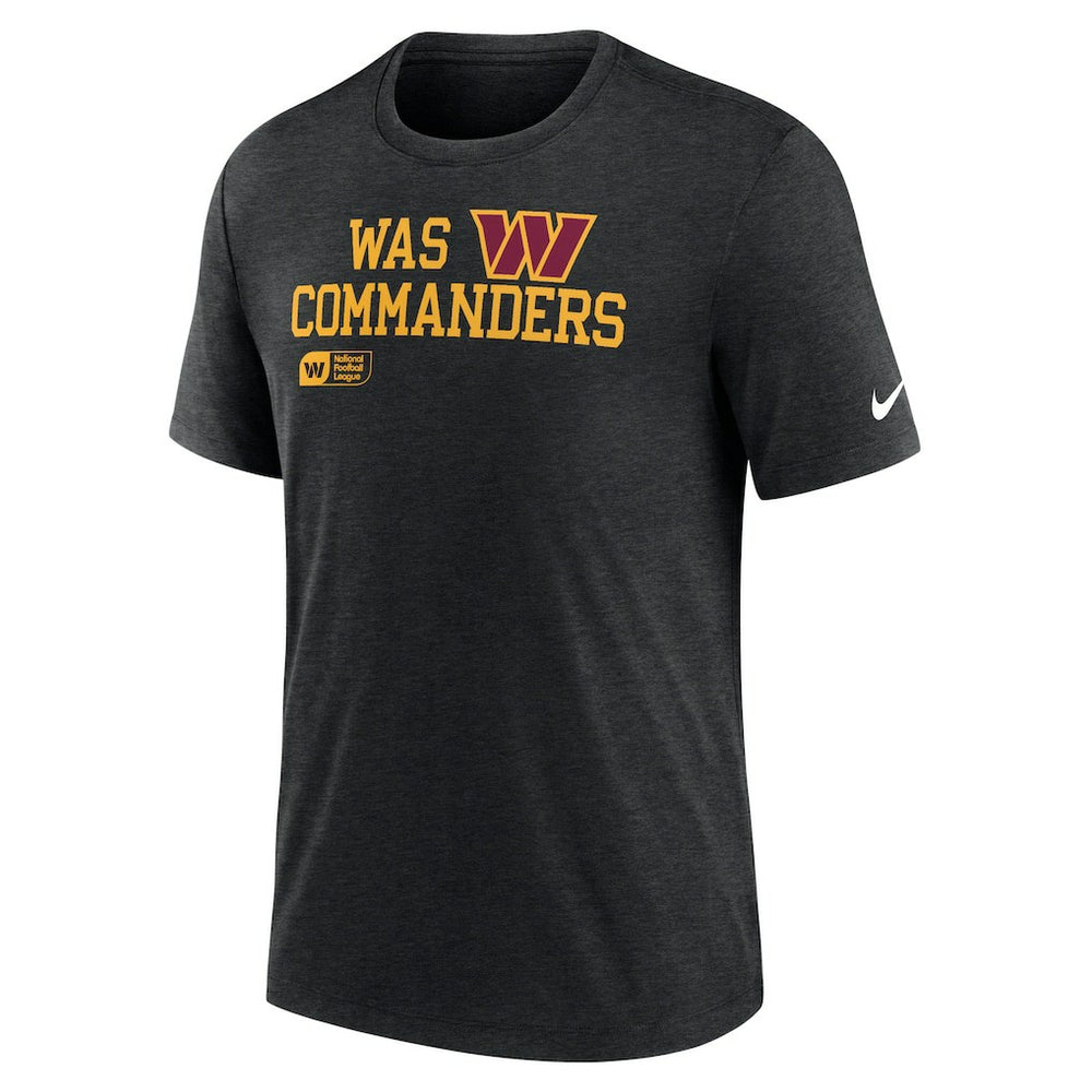 Washington Commanders Overlap Lockup Tri-Blend T-Shirt Black - Nike