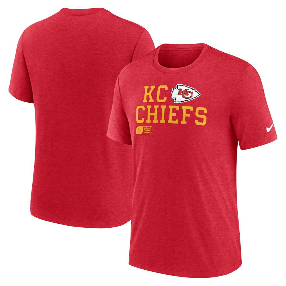 Kansas City Chiefs Overlap Lockup Tri-Blend T-Shirt Red - Nike