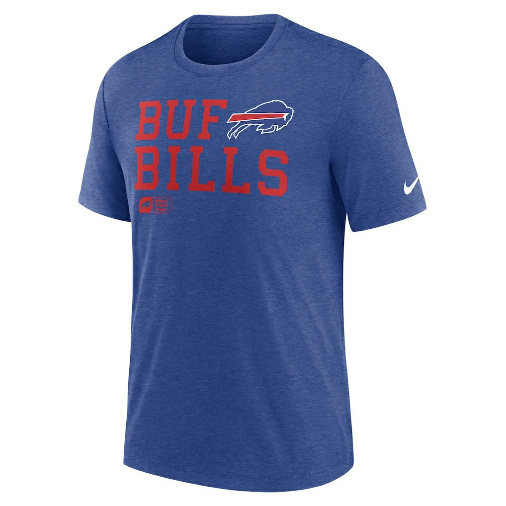 Buffalo Bills Overlap Lockup Tri-Blend T-Shirt Royal - Nike