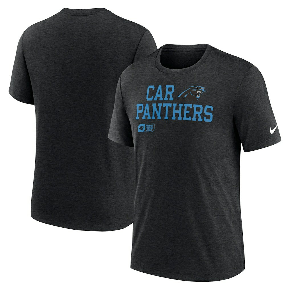 Carolina Panthers Overlap Lockup Tri-Blend T-Shirt Black - Nike