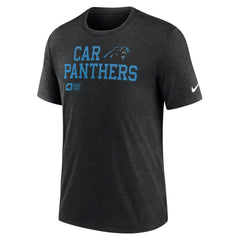 Carolina Panthers Overlap Lockup Tri-Blend T-Shirt Black - Nike