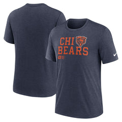 Chicago Bears Overlap Lockup Tri-Blend T-Shirt Navy - Nike