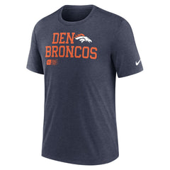 Denver Broncos Overlap Lockup Tri-Blend T-Shirt Navy - Nike