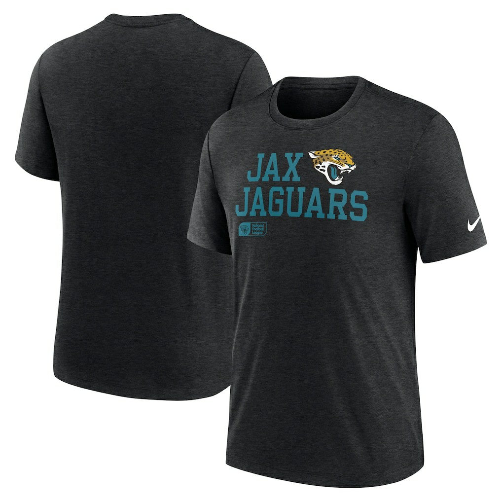 Jacksonville Jaguars Overlap Lockup Tri-Blend T-Shirt Black - Nike