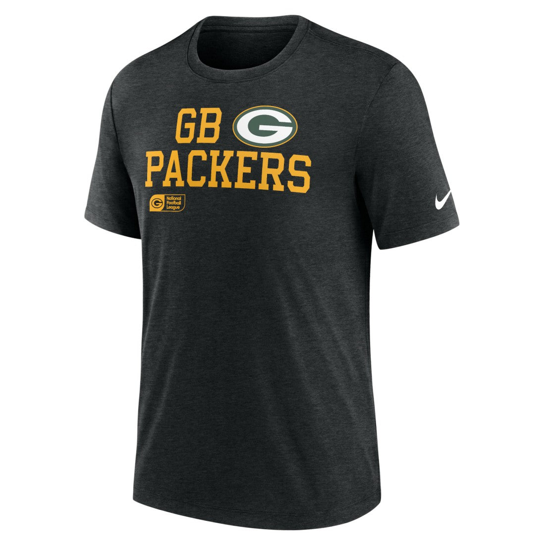 Green Bay Packers Overlap Lockup Tri-Blend T-Shirt Black - Nike