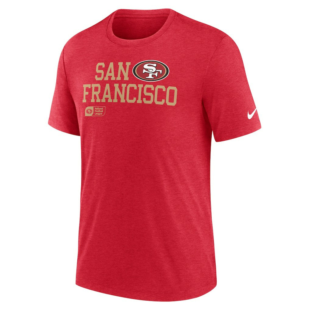 San Francisco 49ers Overlap Lockup Tri-Blend T-Shirt Scarlet - Nike