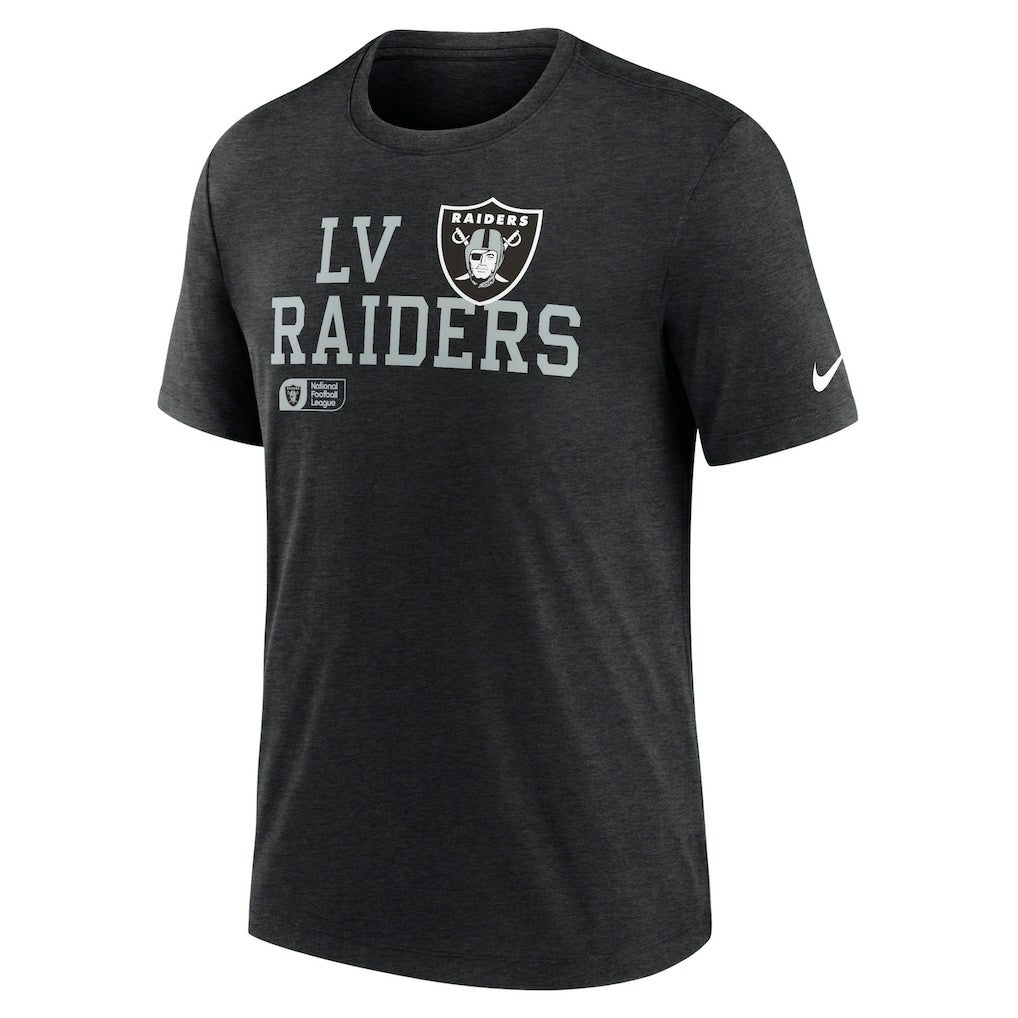 Las Vegas Raiders Overlap Lockup Tri-Blend T-Shirt Black - Nike