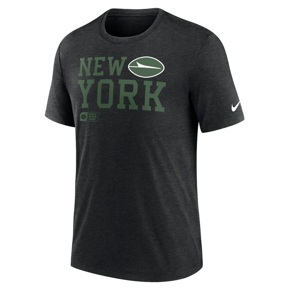 New York Jets Overlap Lockup Tri-Blend T-Shirt Black - Nike