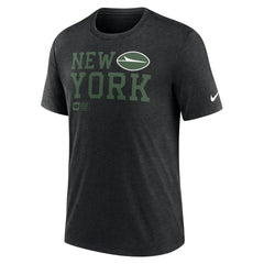 New York Jets Overlap Lockup Tri-Blend T-Shirt Black - Nike