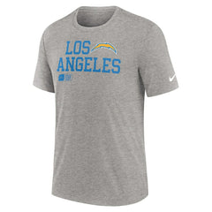 Los Angeles Chargers Overlap Lockup Tri-Blend T-Shirt Heather Gray - Nike