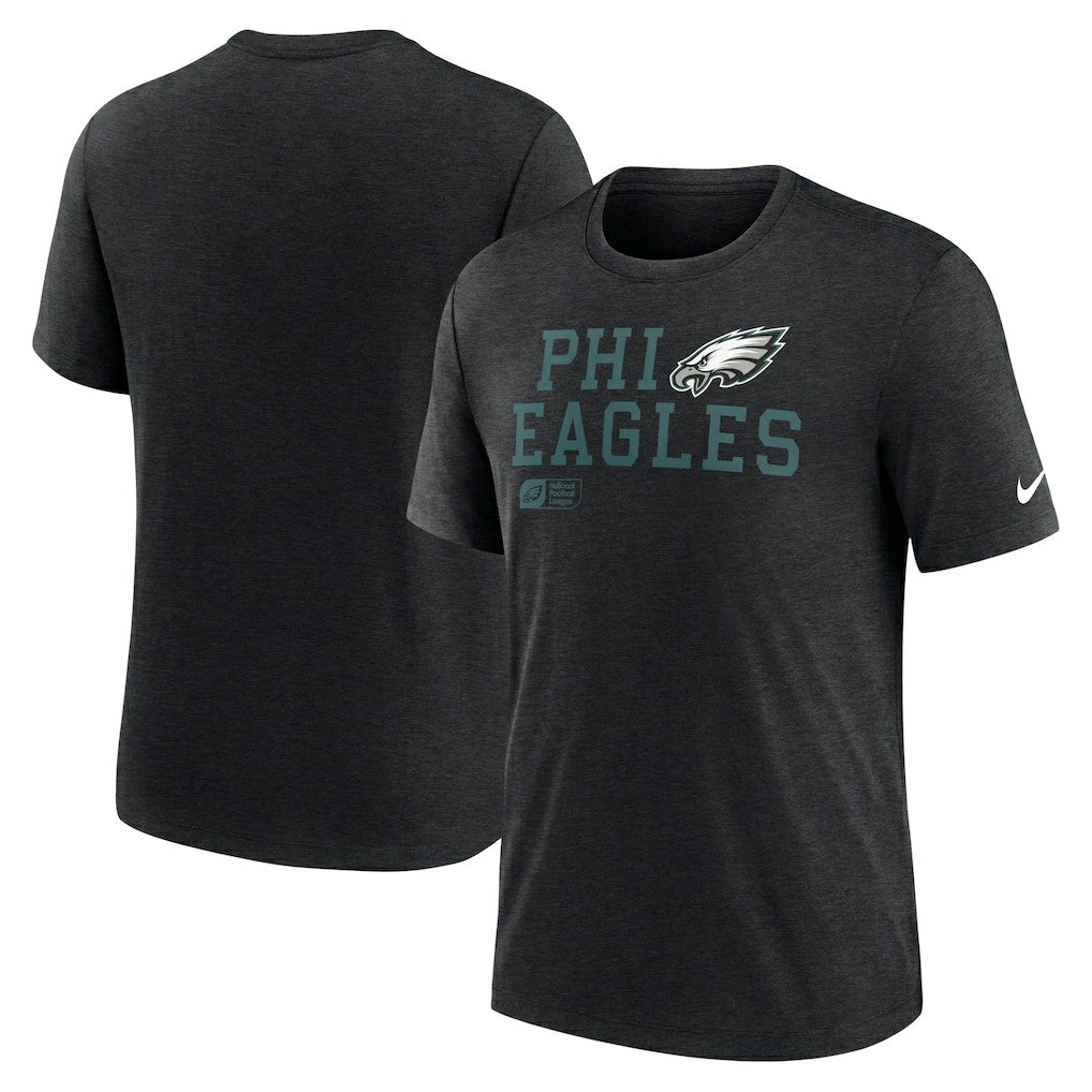 Philadelphia Eagles Overlap Lockup Tri-Blend T-Shirt Black - Nike