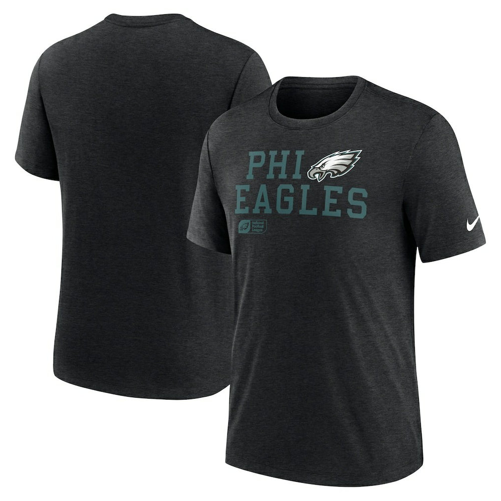Philadelphia Eagles Overlap Lockup Tri-Blend T-Shirt Black - Nike