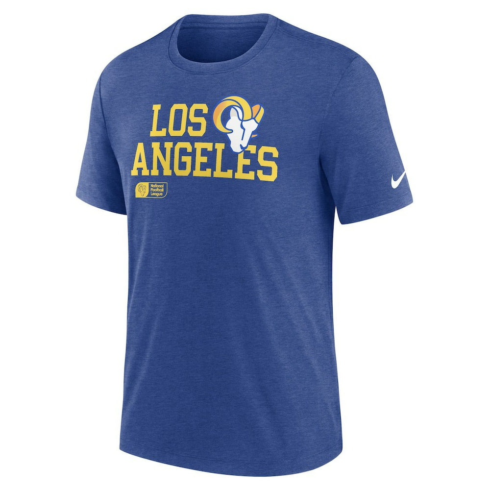 Los Angeles Rams Overlap Lockup Tri-Blend T-Shirt Royal - Nike