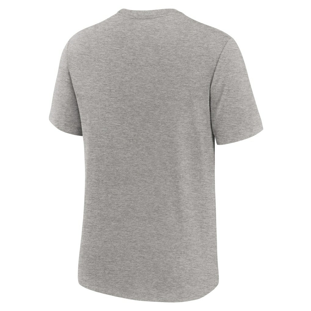 Miami Dolphins Overlap Lockup Tri-Blend T-Shirt Heather Gray - Nike