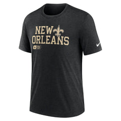 New Orleans Saints Overlap Lockup Tri-Blend T-Shirt Black - Nike