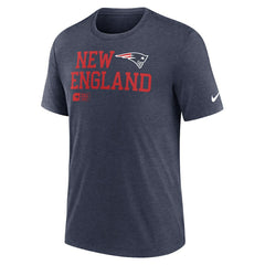 New England Patriots Overlap Lockup Tri-Blend T-Shirt Navy - Nike