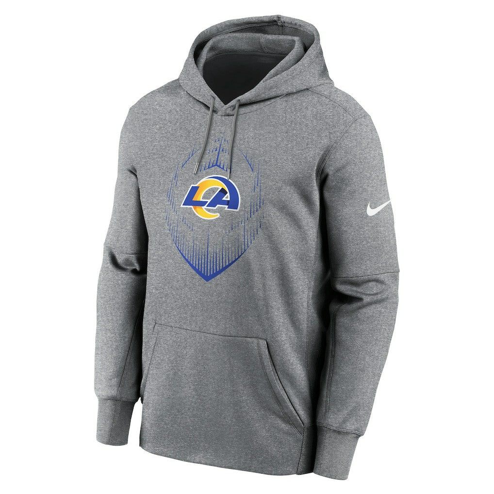 Los Angeles Rams Icon Performance Pullover Hoodie Heather Gray - Nike