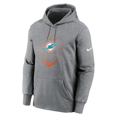 Miami Dolphins Icon Performance Pullover Hoodie Heather Gray - Nike