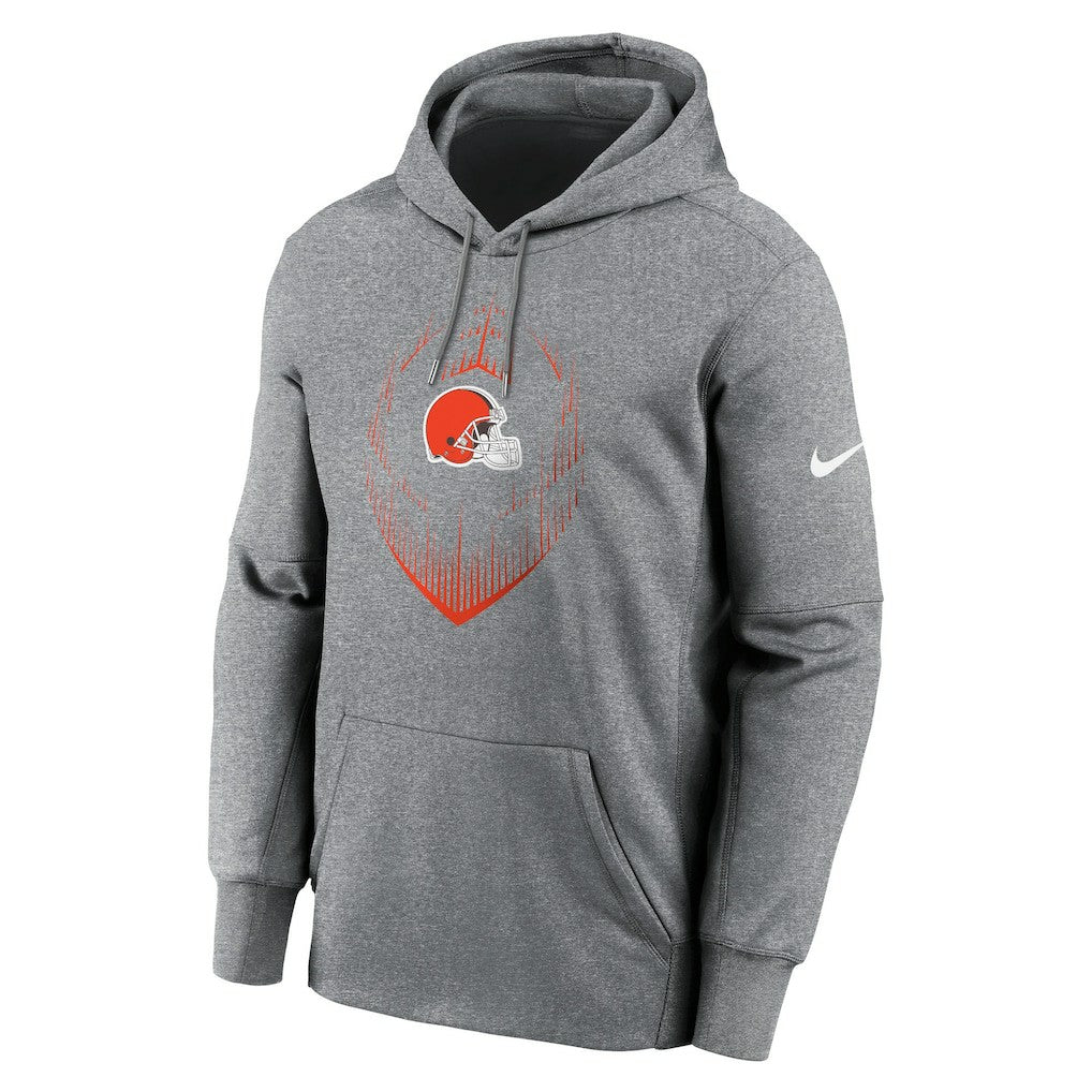 Cleveland Browns Icon Performance Pullover Hoodie Heather Gray - Nike