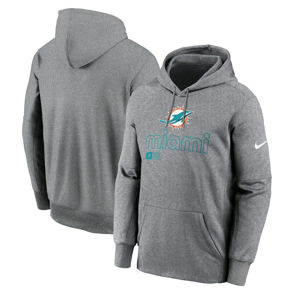 Miami Dolphins Performance Pullover Hoodie Heather Gray - Nike