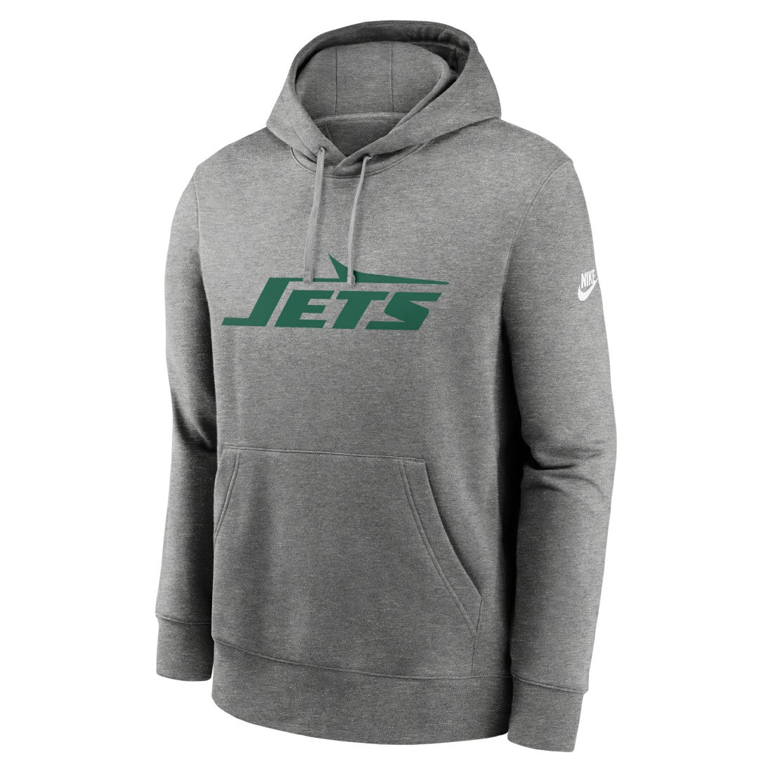 New York Jets Rewind Club Logo Pullover Hoodie Heather Gray - Nike