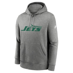 New York Jets Rewind Club Logo Pullover Hoodie Heather Gray - Nike