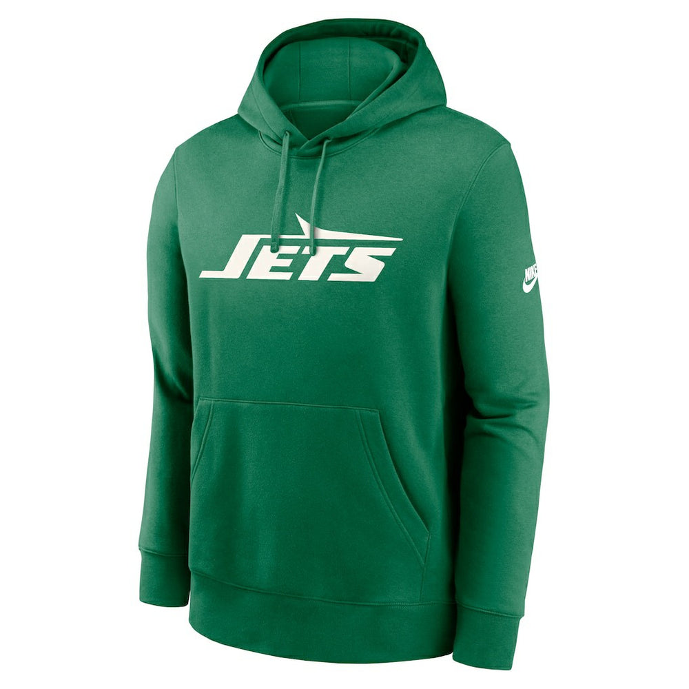 New York Jets Rewind Club Logo Pullover Hoodie Kelly Green - Nike
