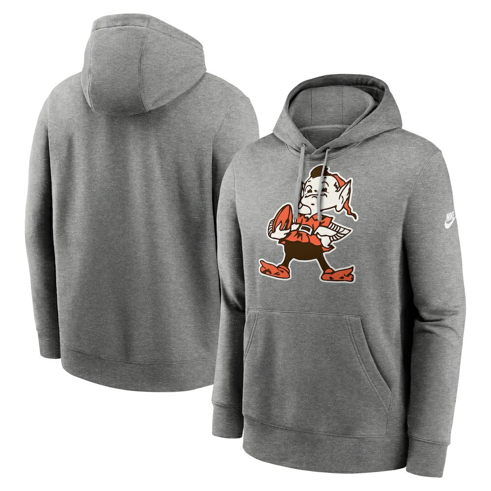 Cleveland Browns Rewind Club Logo Pullover Hoodie Heather Gray - Nike