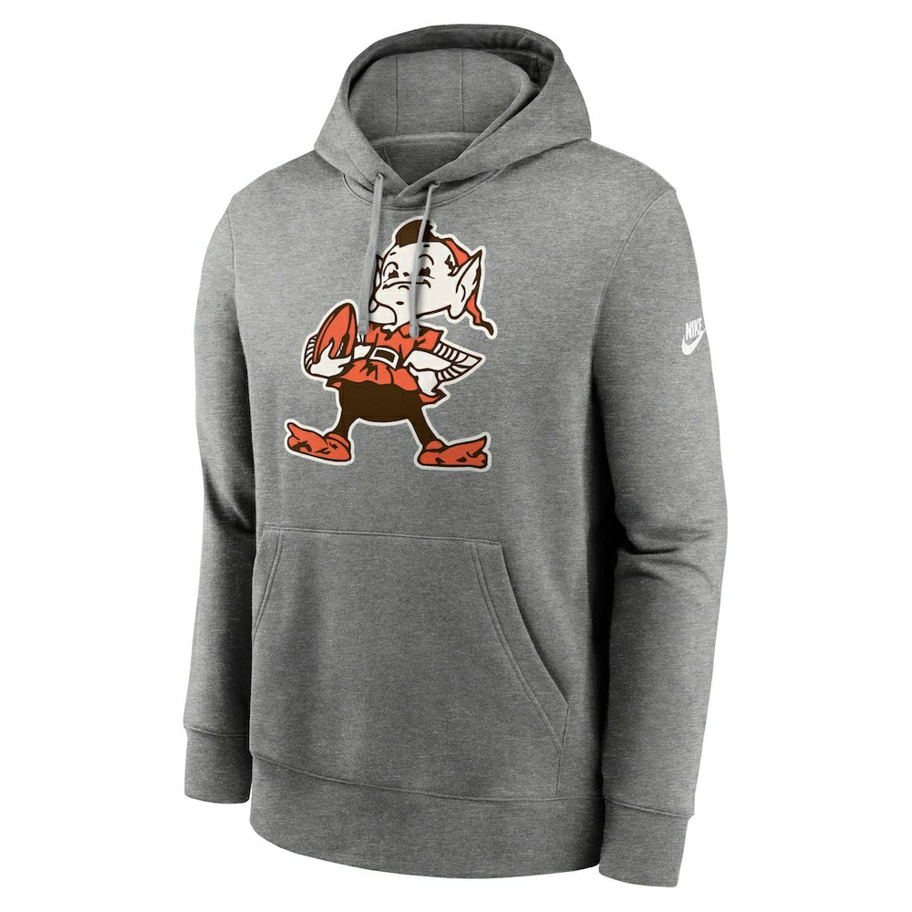 Cleveland Browns Rewind Club Logo Pullover Hoodie Heather Gray - Nike