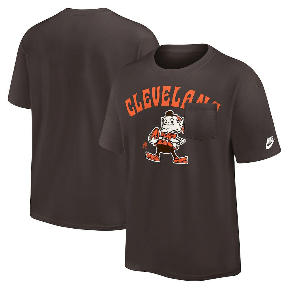 Cleveland Browns Rewind Heavy Max90 Pocket T-Shirt Brown - Nike