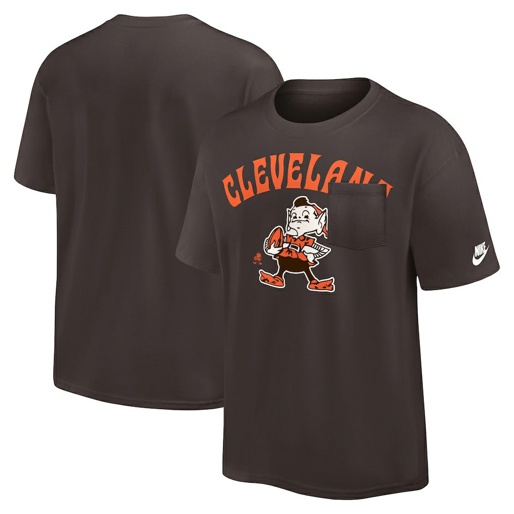 Cleveland Browns Rewind Heavy Max90 Pocket T-Shirt Brown - Nike