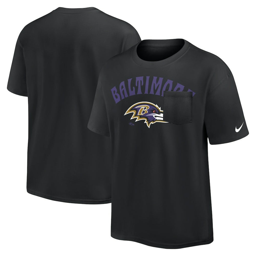 Baltimore Ravens Rewind Heavy Max90 Pocket T-Shirt Black - Nike