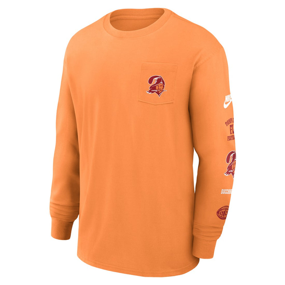 Tampa Bay Buccaneers Rewind Heavy Max90 Pocket Long Sleeve T-Shirt Orange - Nike
