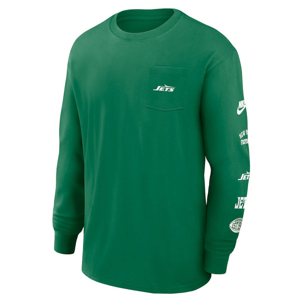 New York Jets Rewind Heavy Max90 Pocket Long Sleeve T-Shirt Green - Nike