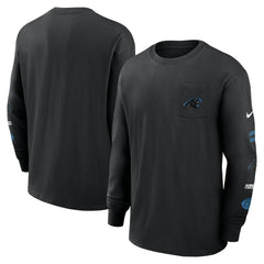 Carolina Panthers Rewind Heavy Max90 Pocket Long Sleeve T-Shirt Black - Nike
