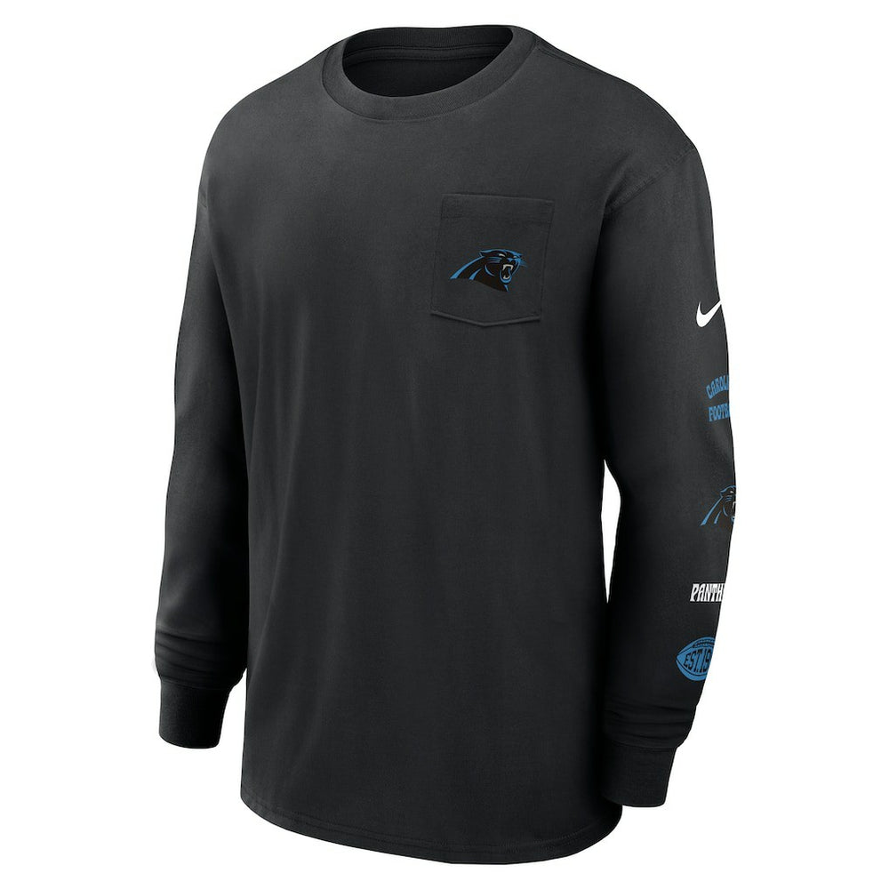Carolina Panthers Rewind Heavy Max90 Pocket Long Sleeve T-Shirt Black - Nike