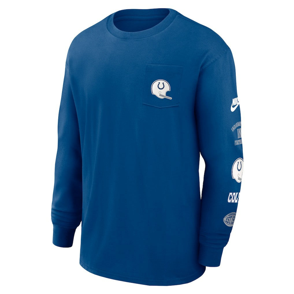 Indianapolis Colts Rewind Heavy Max90 Pocket Long Sleeve T-Shirt Royal - Nike